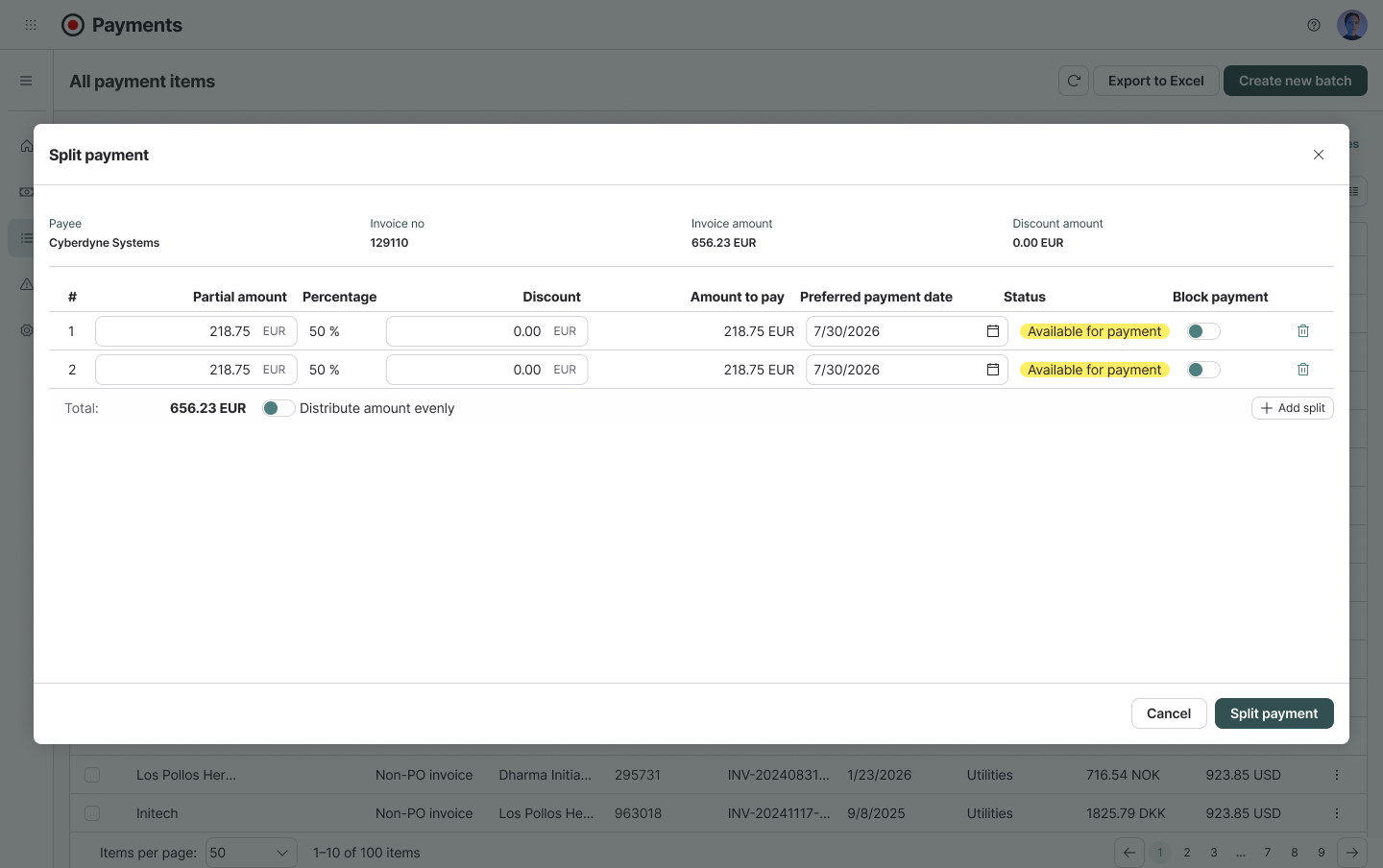 Split Payments preview